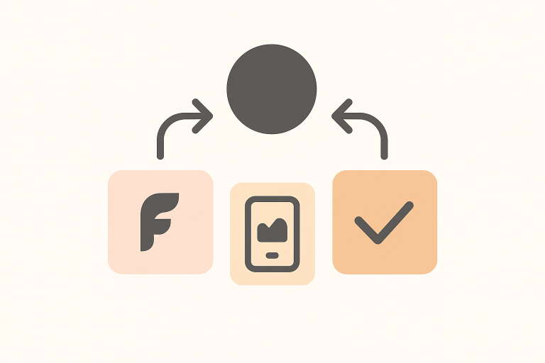 Minimal landscape illustration showing the Foursixty logo alongside alternative platform icons connected by arrows, symbolizing comparison between Foursixty and competitor alternatives